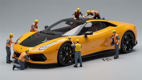 Production Video D’Un Travailleur Miniature